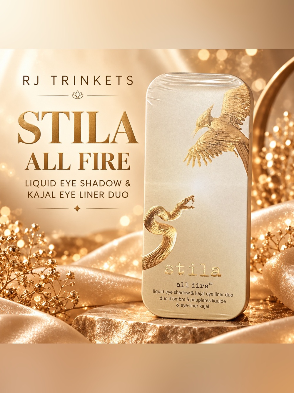 Stilla all fire liquid eye shadow and kayal eye liner duo
